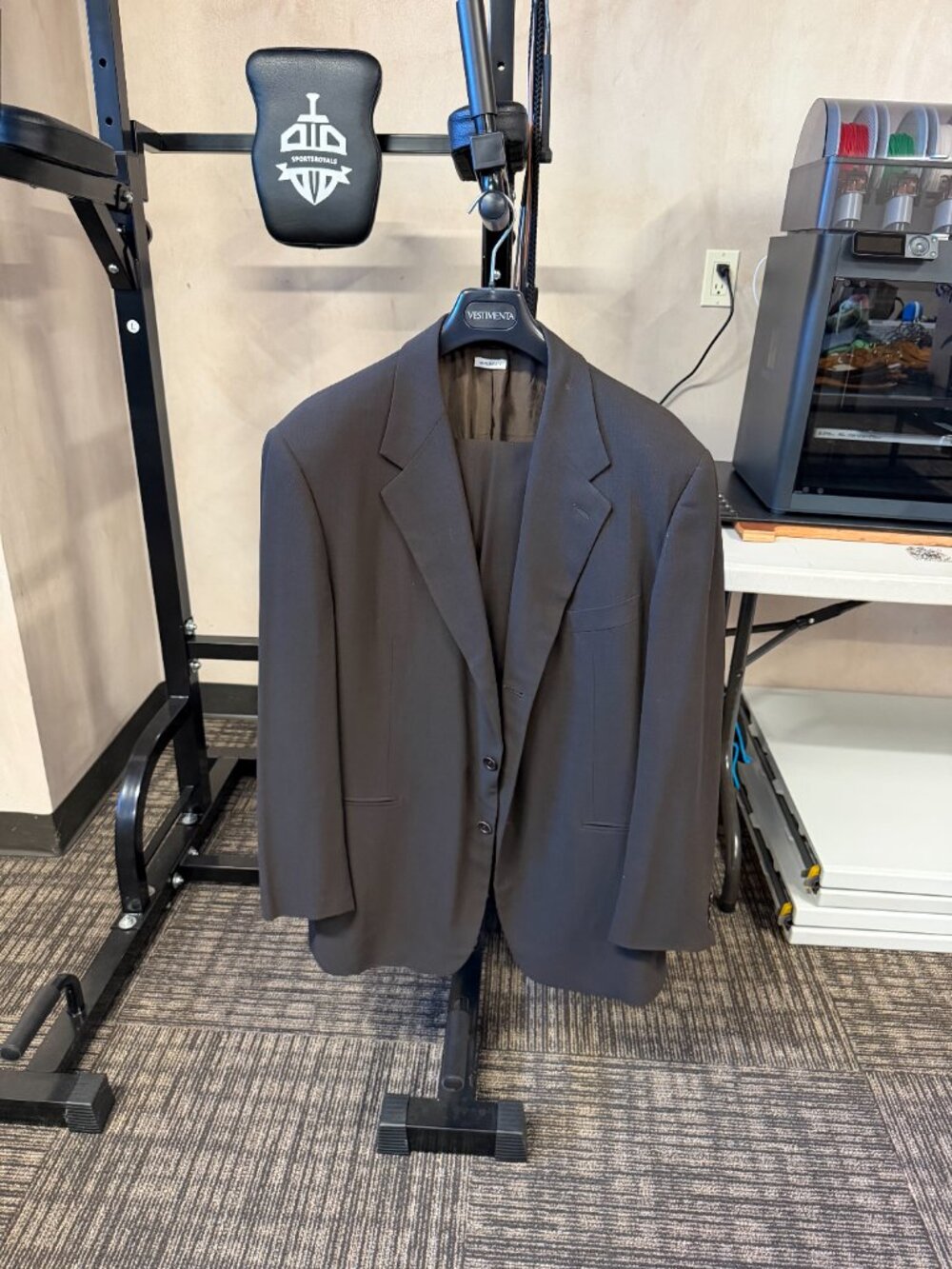 Vestimenta Men's Dark Brown Wool Two-Piece Suit (Jacket + Pants)